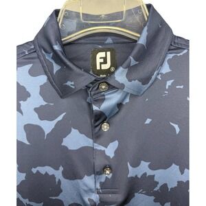 Footjoy FJ Men's‎ Small Blue Camo Short Sleeve Polo Shirt Performance Stretch